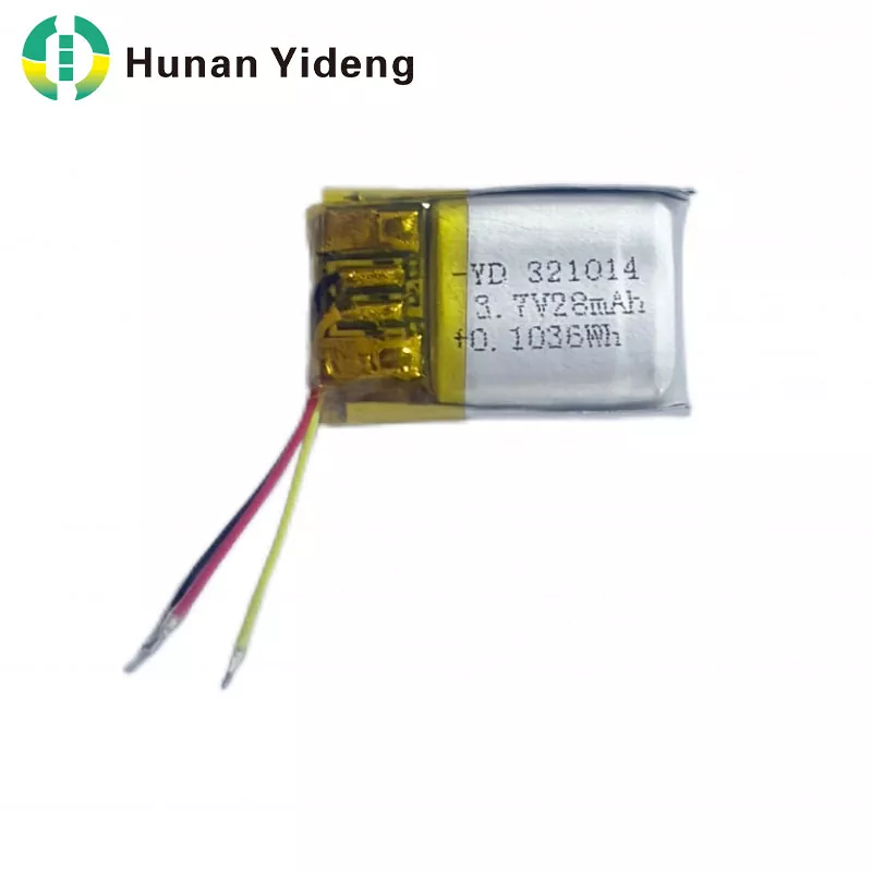 321014 28mah 3.7V ரிச்சார்ஜபிள் ஸ்மால் பிரிஸ்மாடிக் பேட்டரி