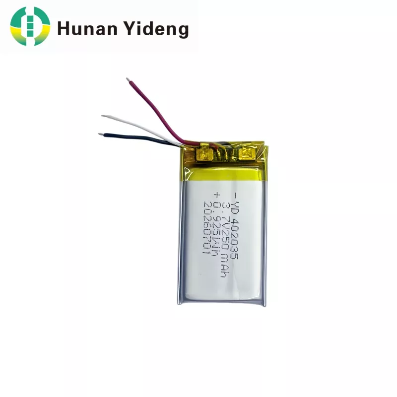 402035 3.7v 250mAh VR ஸ்மார்ட் கேமரா லி பாலிமர் பேட்டரி