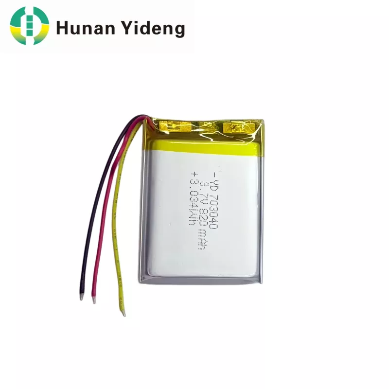 703040 3.7V 820mAh சிறிய பிரிஸ்மாடிக் பேட்டரி